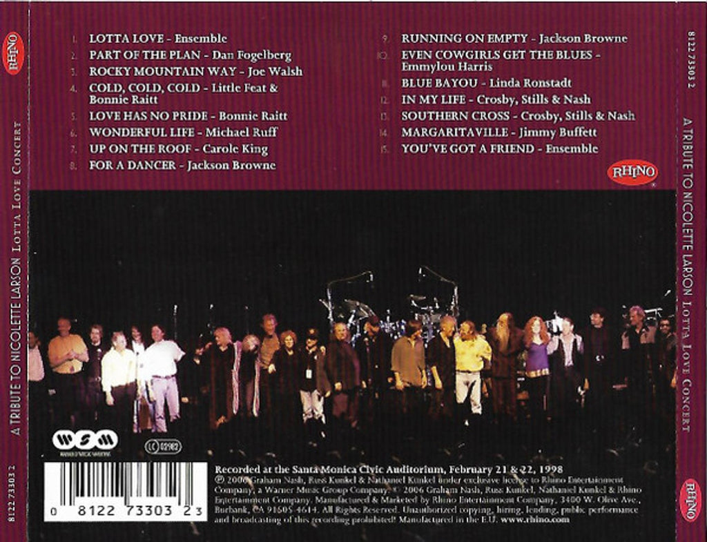 Tribute To Nicolette Larson – Lotta Love Concert Music CD