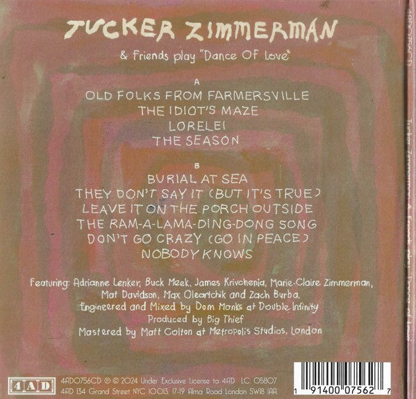 Tucker Zimmerman – Dance Of Love Music CD