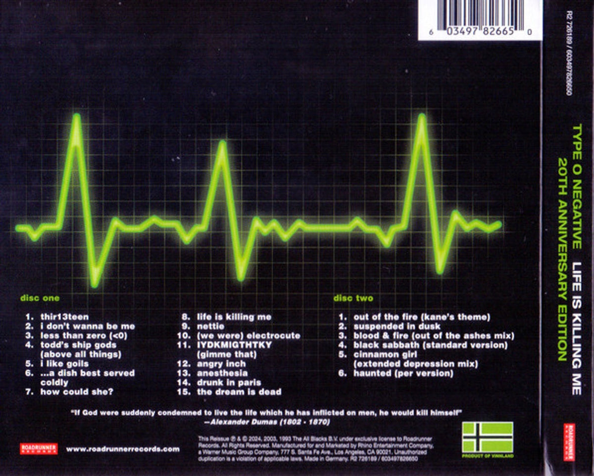 Type O Negative – Life Is Killing Me (2-CD) Music CD