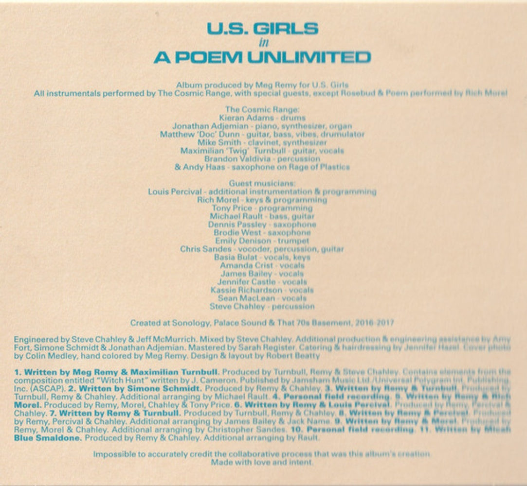 U.S. Girls – In A Poem Unlimited Music CD