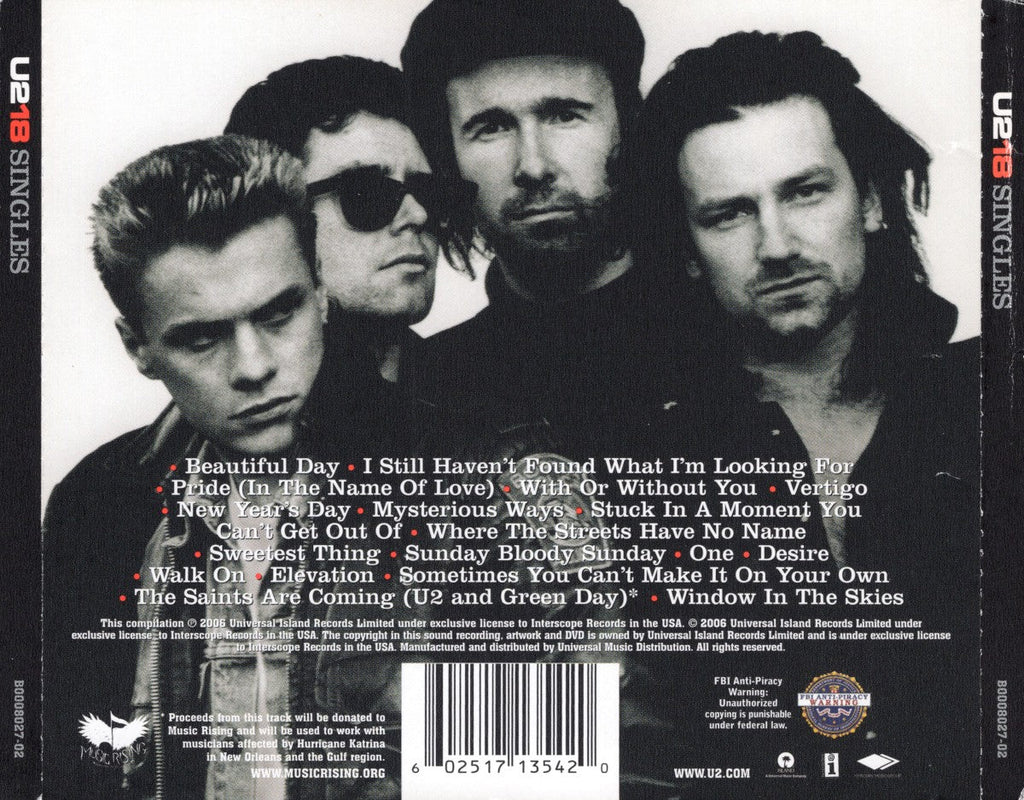 U2 – U218 Singles Music CD