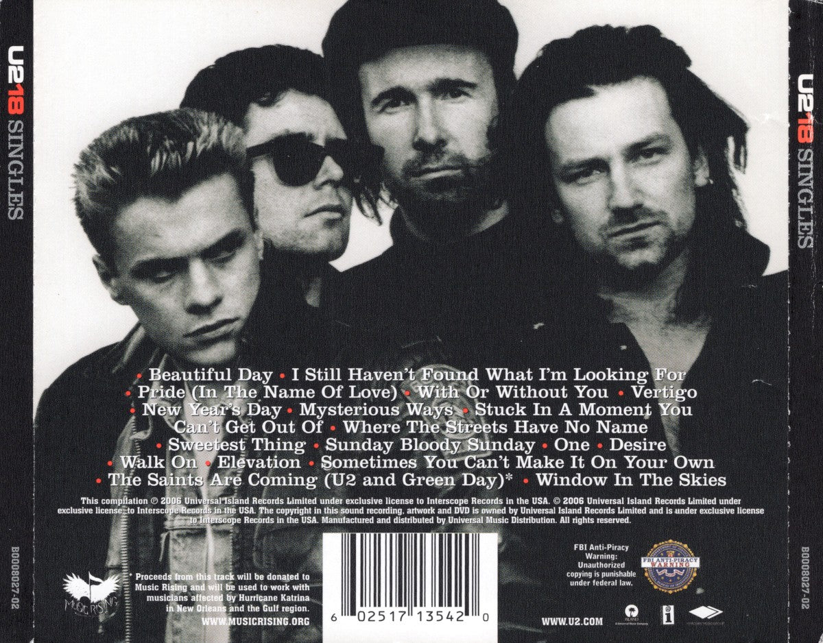 U2 – U218 Singles Music CD
