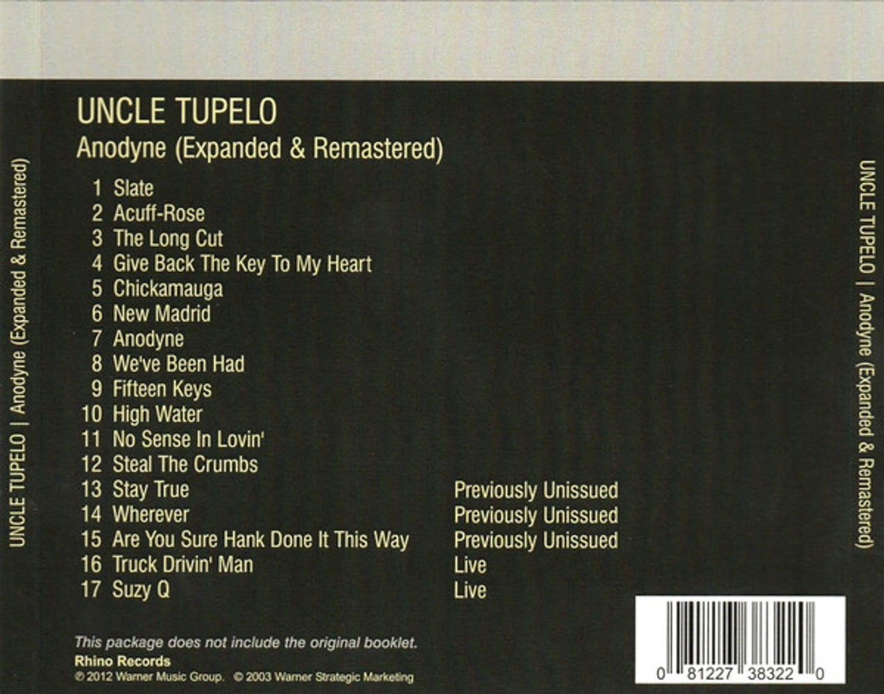 Uncle Tupelo – Anodyne Music CD