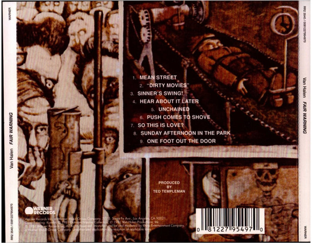 Van Halen – Fair Warning Music CD