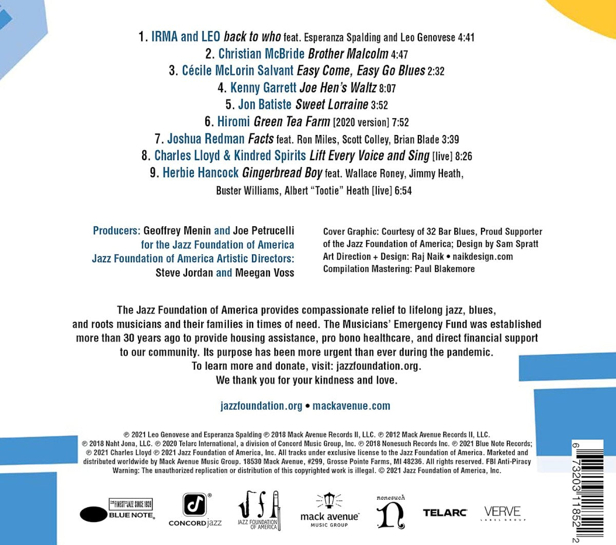 Relief - A Benefit for the Jazz Foundation of America's Musicians' Emergency Fund Music CD
