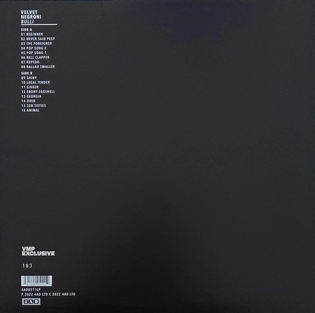 Velvet Negroni – Bulli (LP Vinyl) Vinyl Record