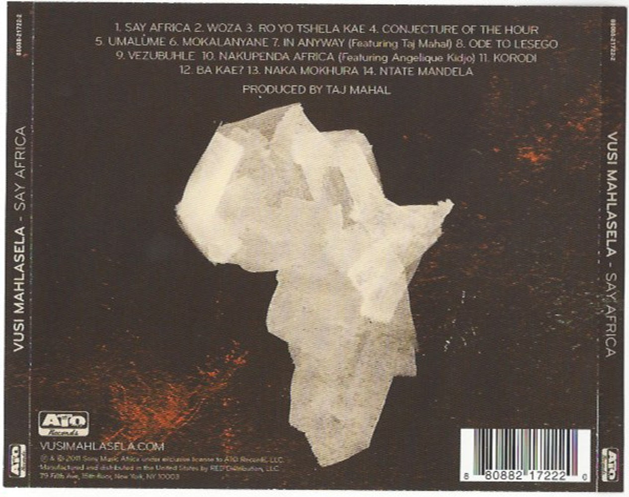 Vusi Mahlasela – Say Africa Music CD