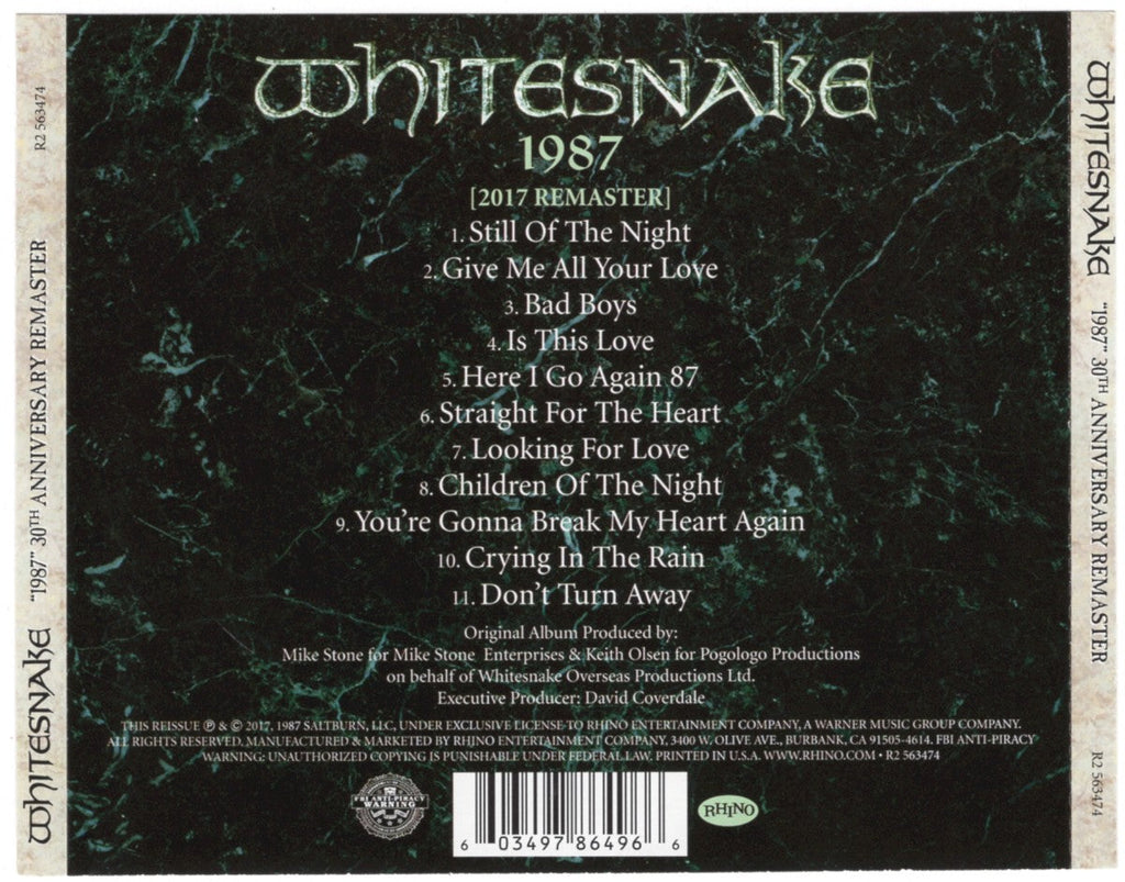 Whitesnake – 30th Anniversary Edition Music CD