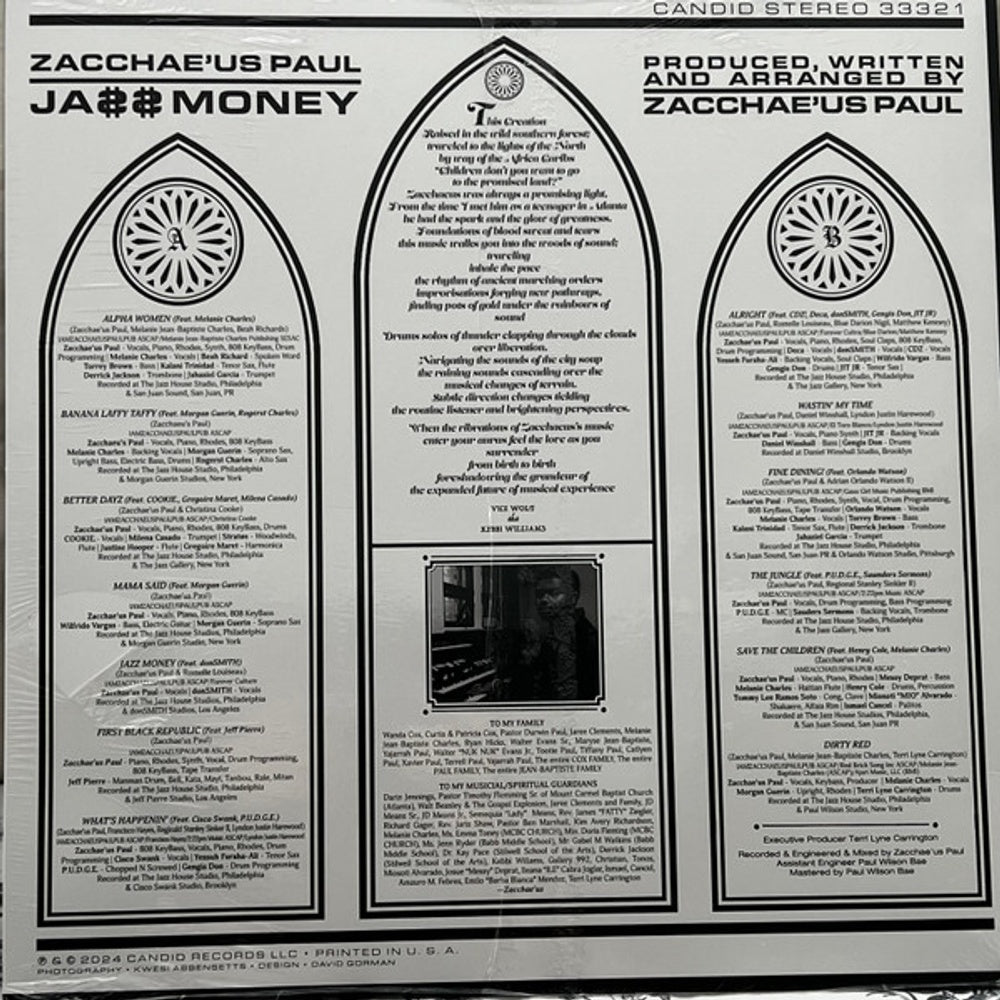 Zacchae'us Paul – Jazz Money (LP Vinyl) Vinyl Record