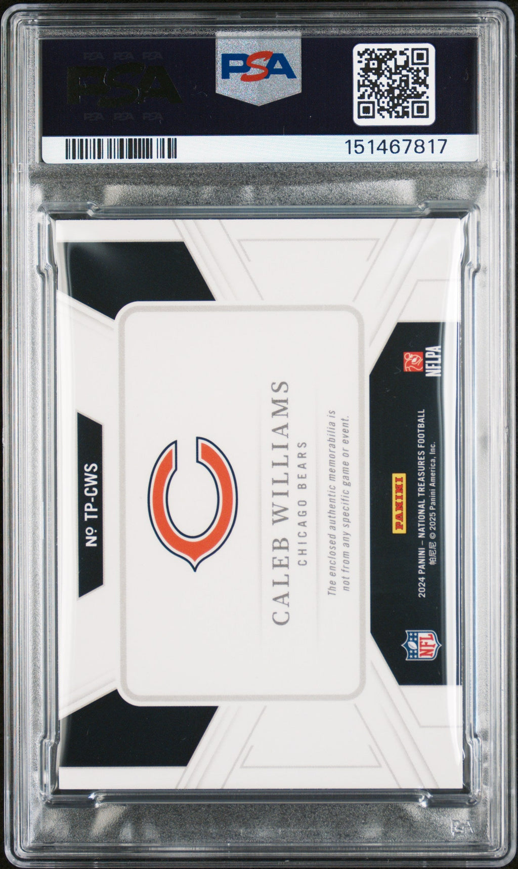 2024 Panini Treas Patches #CWS 29/49 Caleb Williams Signed PSA 8 Slabbed Bears