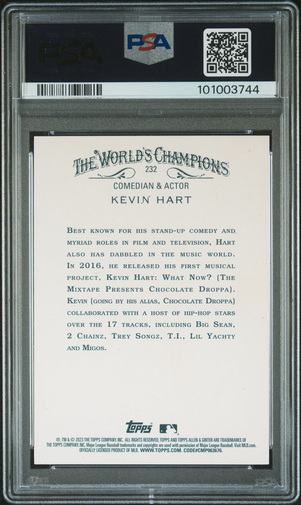 2023 Topps Allen & Ginter Silvr Portrait Hot Box #232 Kevin Hart signed PSA Auto