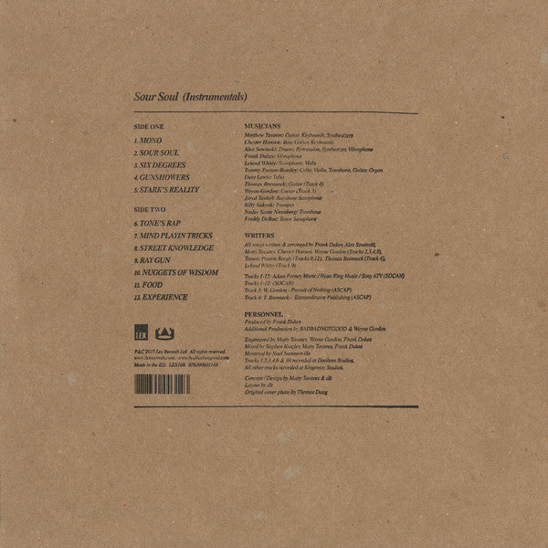 BadBadNotGood & Ghostface Killah Sour Soul (Instrumentals) Lex Records LP, Album, Ltd Mint (M) Mint (M)