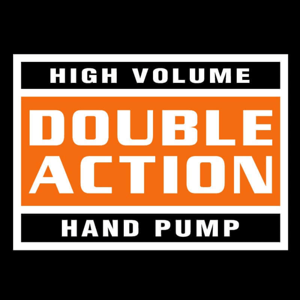 WOW Watersports Double Action Hand Pump with 4 Universal Valve Adapters and Hose Lock