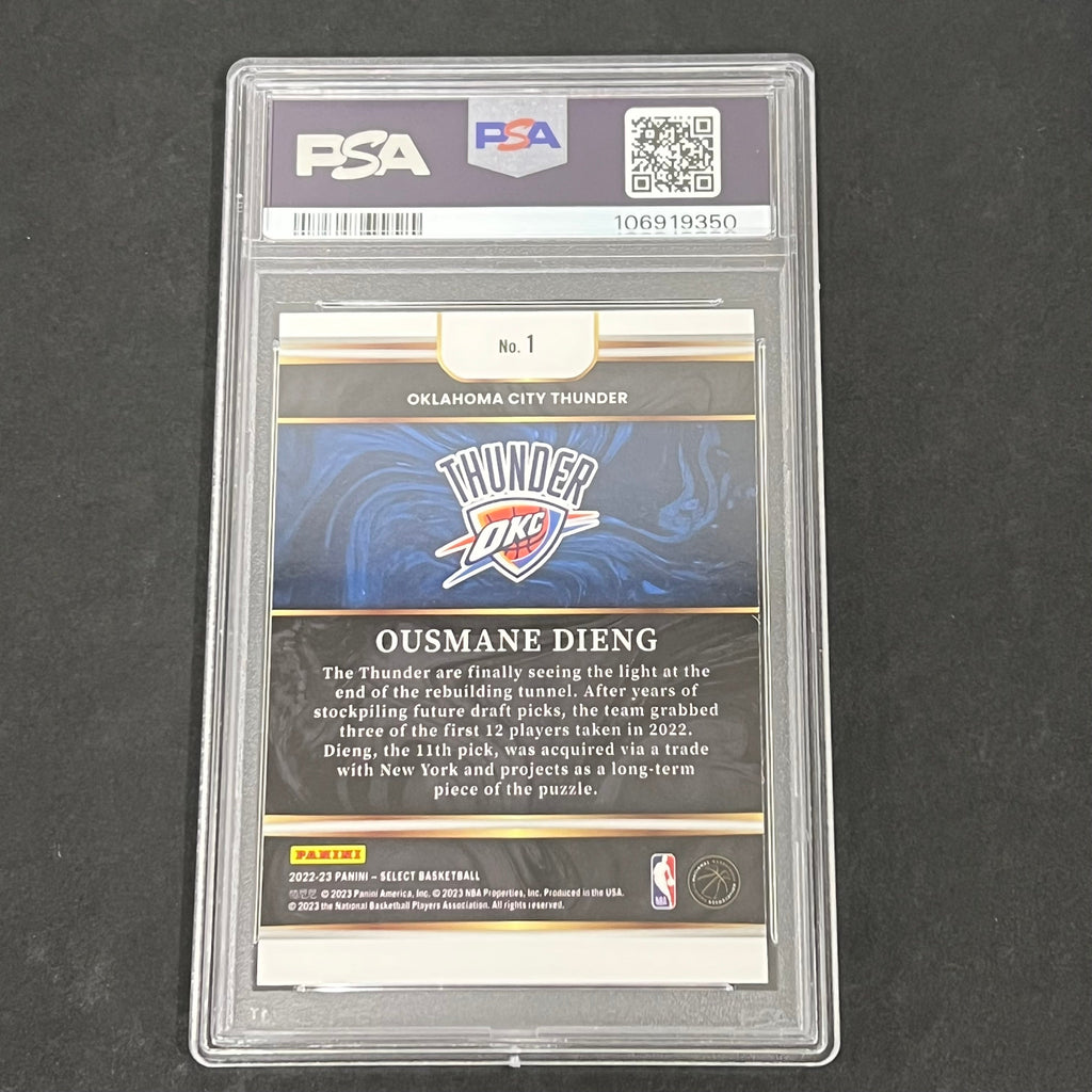 2022 Panini Select Future #1 Ousmane Dieng signed card PSA 7 Auto A Thunder