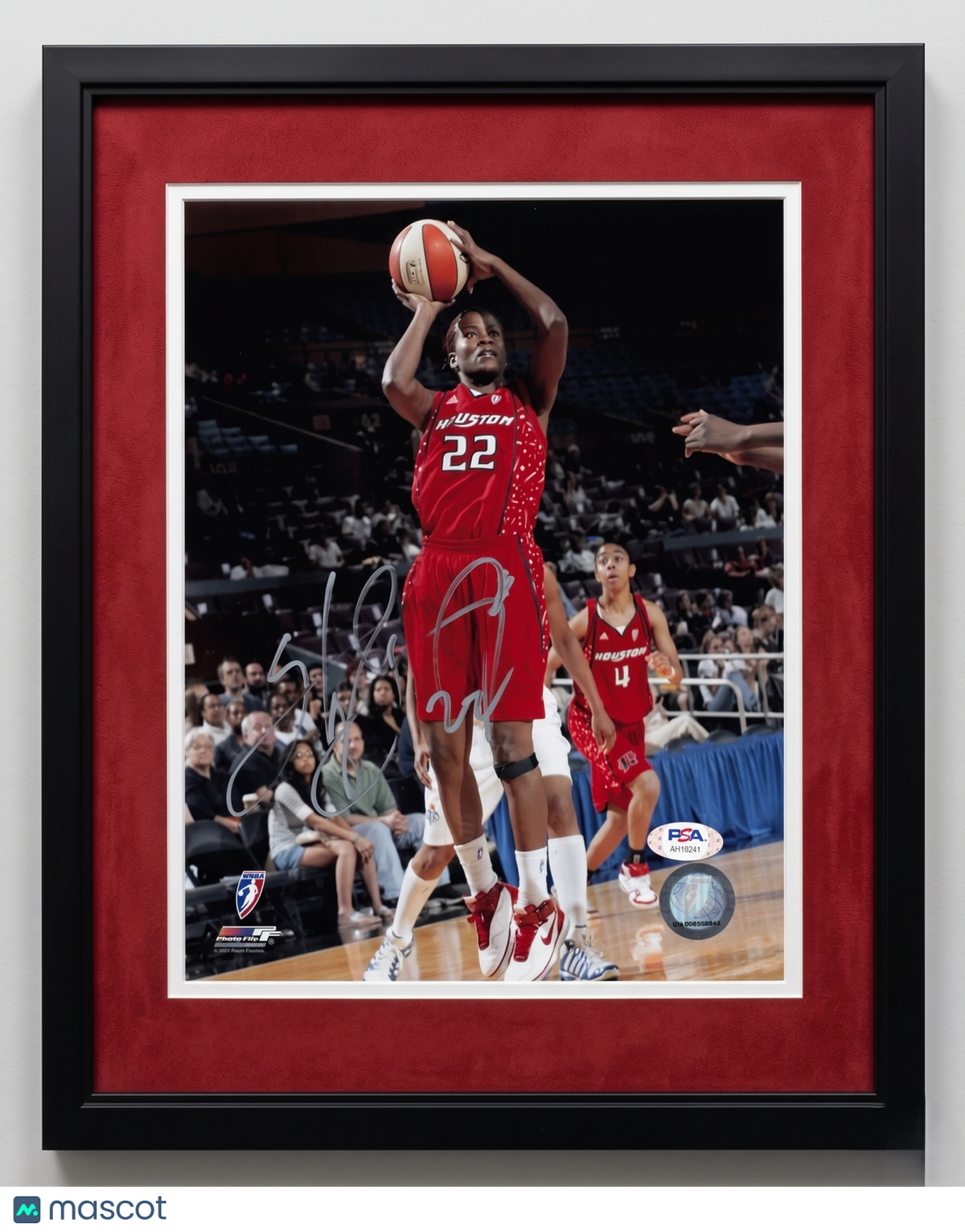 Sheryl Swoopes Houston Comets Signed Basketball 8x10 Custom Framed Photo PSA