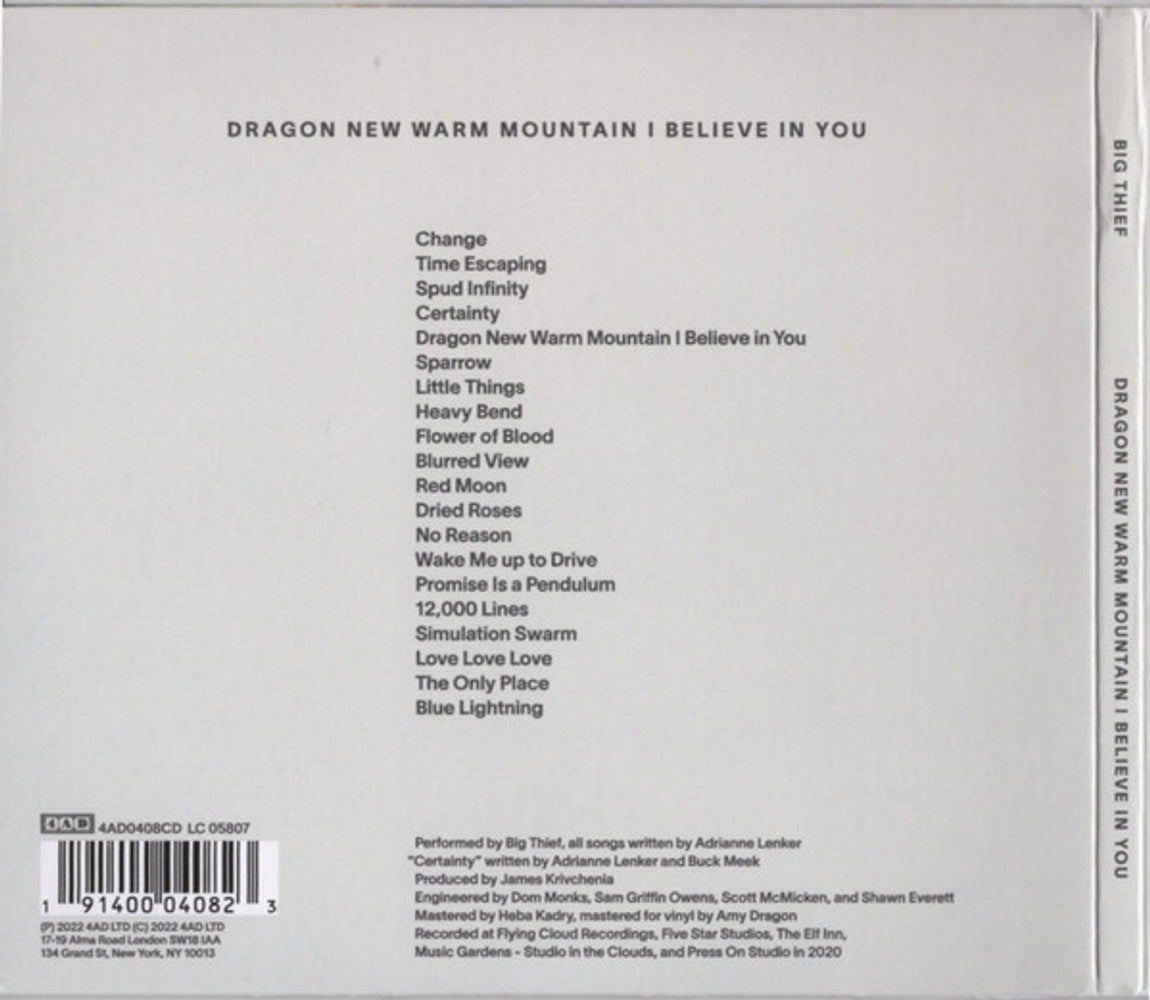 Big Thief – Dragon New Warm Mountain I Believe In You Music CD