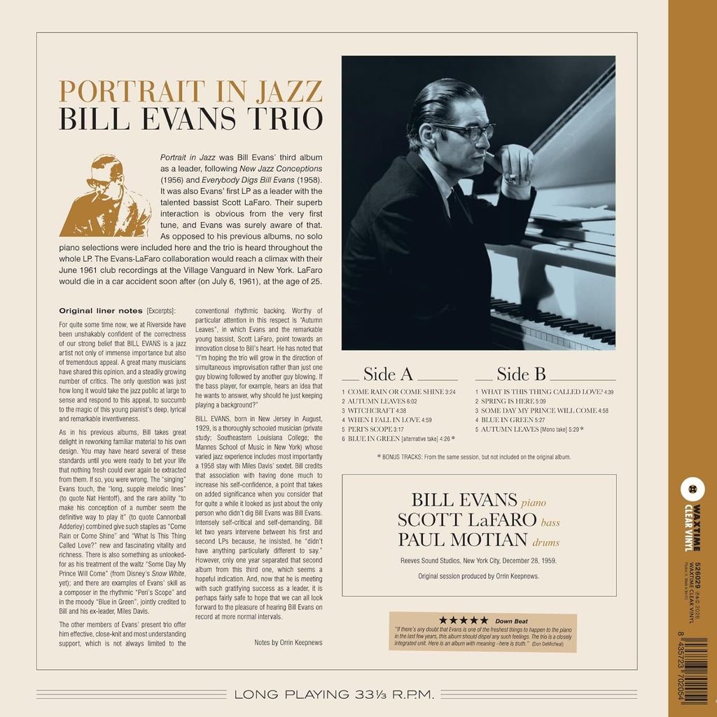 Portrait In Jazz (Limited Edition, 180 Gram Crystal Clear Vinyl with Bonus Tracks) [Import] Vinyl Record