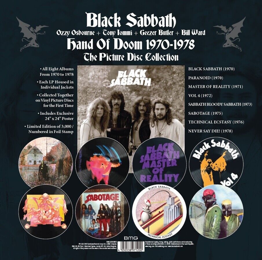 Black Sabbath Hand Of Doom 1970-1978 (The Picture Disc Collection) (Box Set) (8 Lp's) Vinyl Record