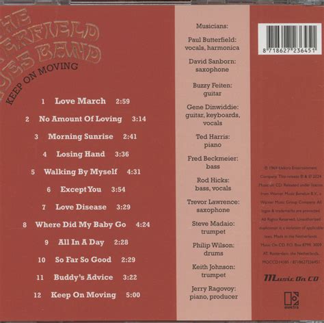 BUTTERFIELD BLUES BAND - (PRESALE 6/26/26) Keep On Moving (SACD) | Mint (M) Mint (M)