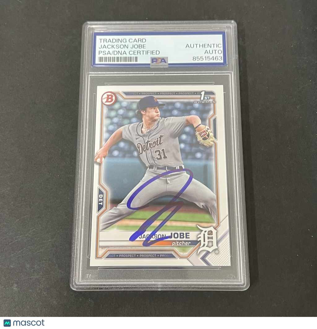 2022 Bowman 1st Edition #BD-69 Jackson Jobe signed card PSA