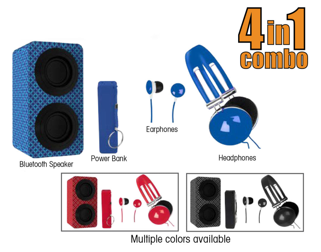 Naxa Portable Bluetooth Stereo Speakers Entertainment Pack (NAS-3061A)
