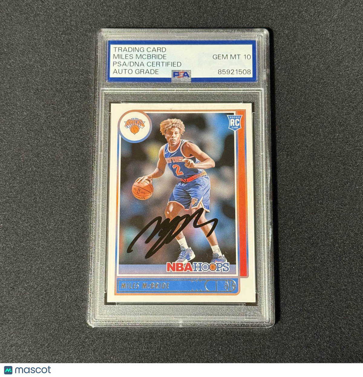 2021-22 Panini NBA Hoops #232 Miles McBride Signed Card Auto 10 PSA Slabbed Knicks