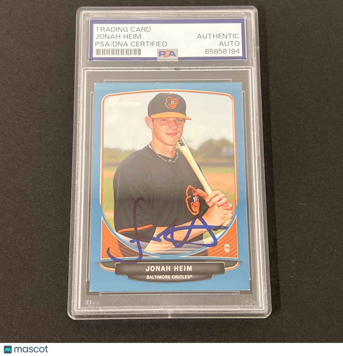 2013 Topps #BDPP50 Jonah Heim Signed Card Auto PSA Slabbed Baltimore Orioles