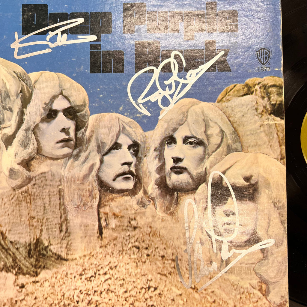 Ian Gillan,Roger Glover,Ian Paice Signed Deep Purple Custom Framed Vinyl  PSA