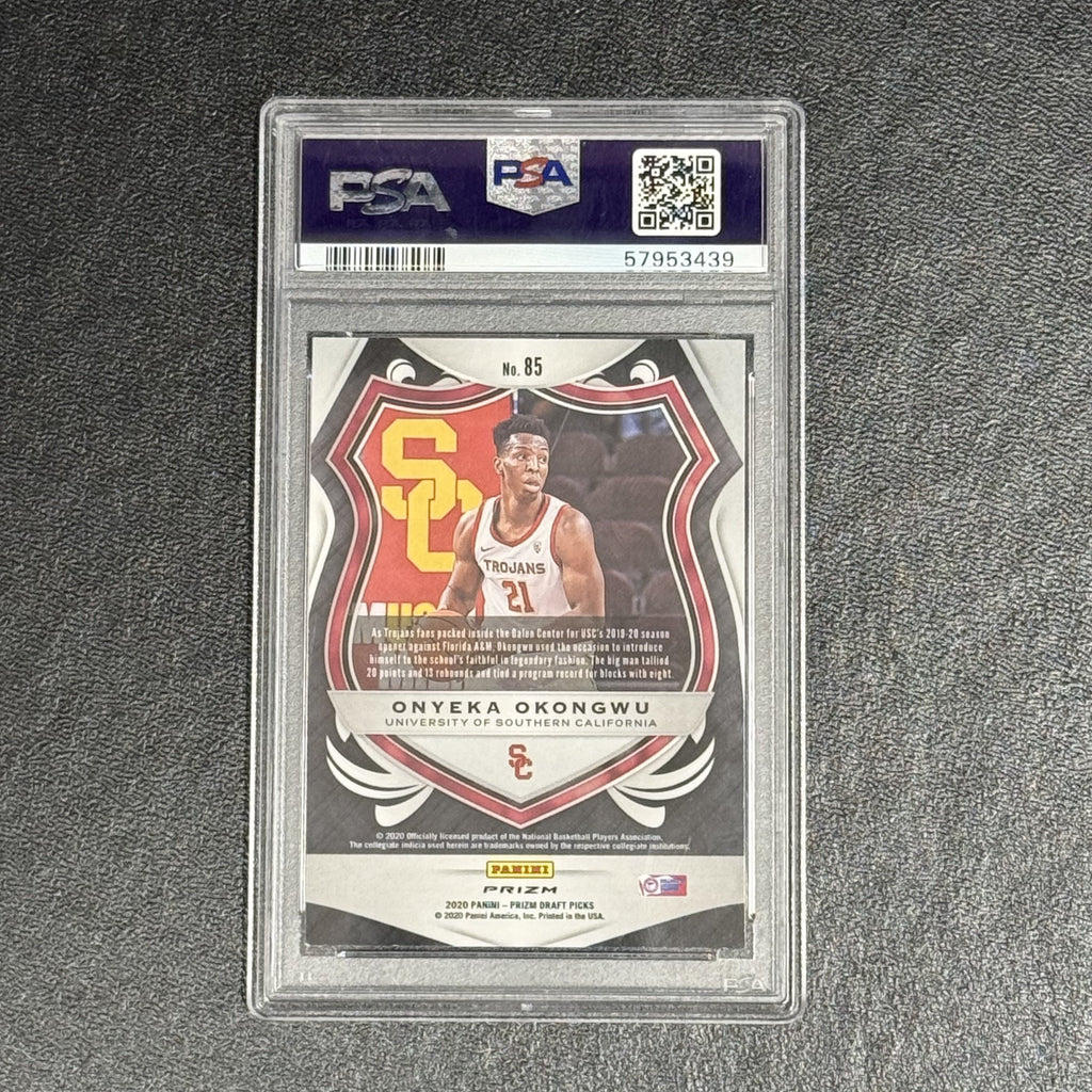 2020 Panini Prizm Draft Picks Purple Wave #85 Onyeka Okongwu PSA 10 Slabbed USC