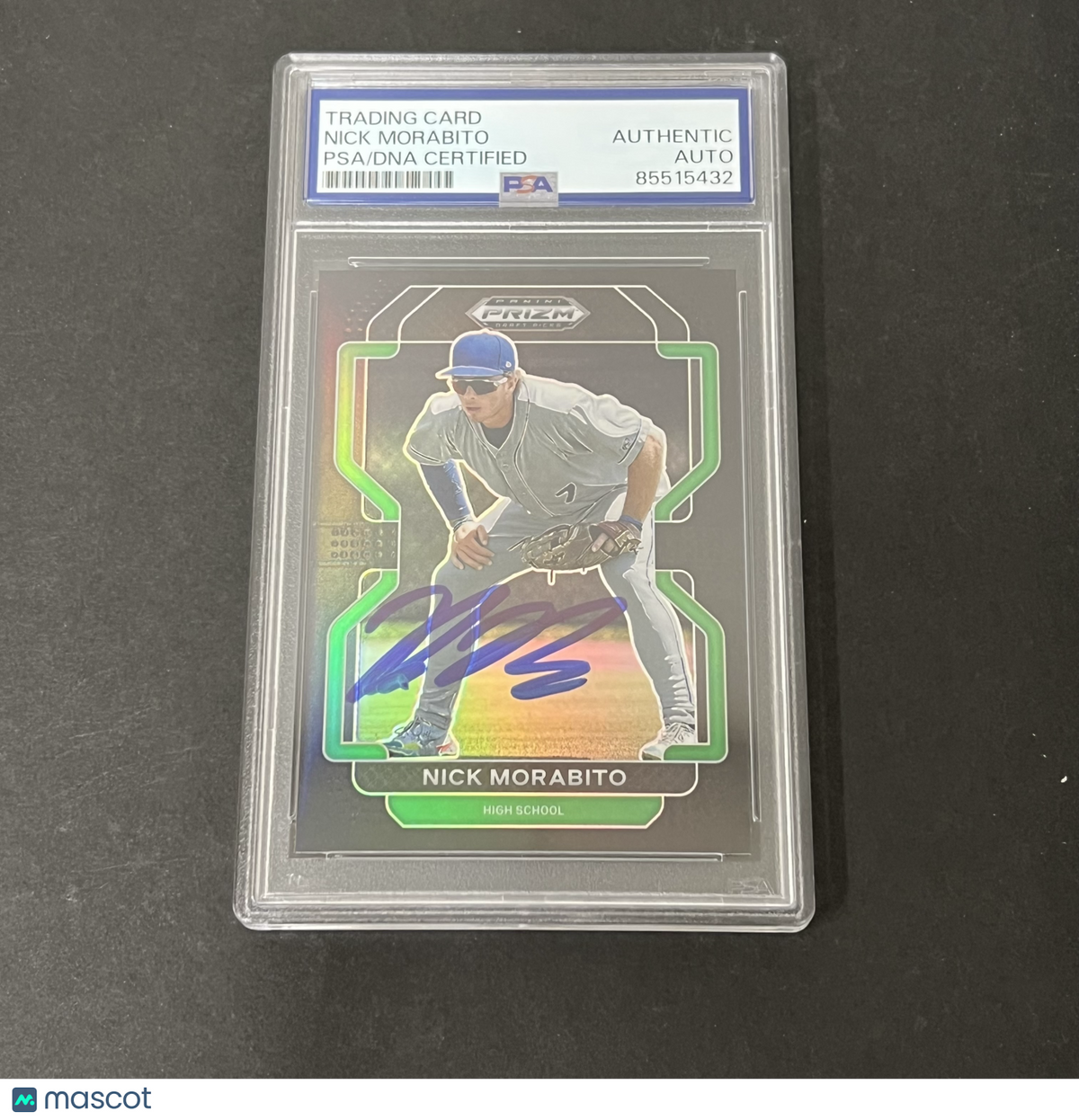2022 Panini Prizm Draft Picks Black Prizm  #PDP75 Nick Morabito signed card PSA