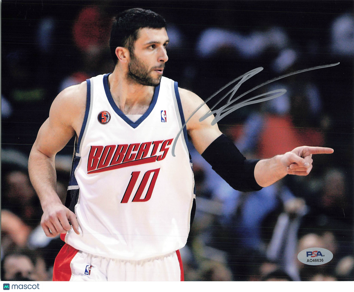 Vladimir Radmanovic Charlotte Bobcats Signed Basketball 8x10 Photo PSA