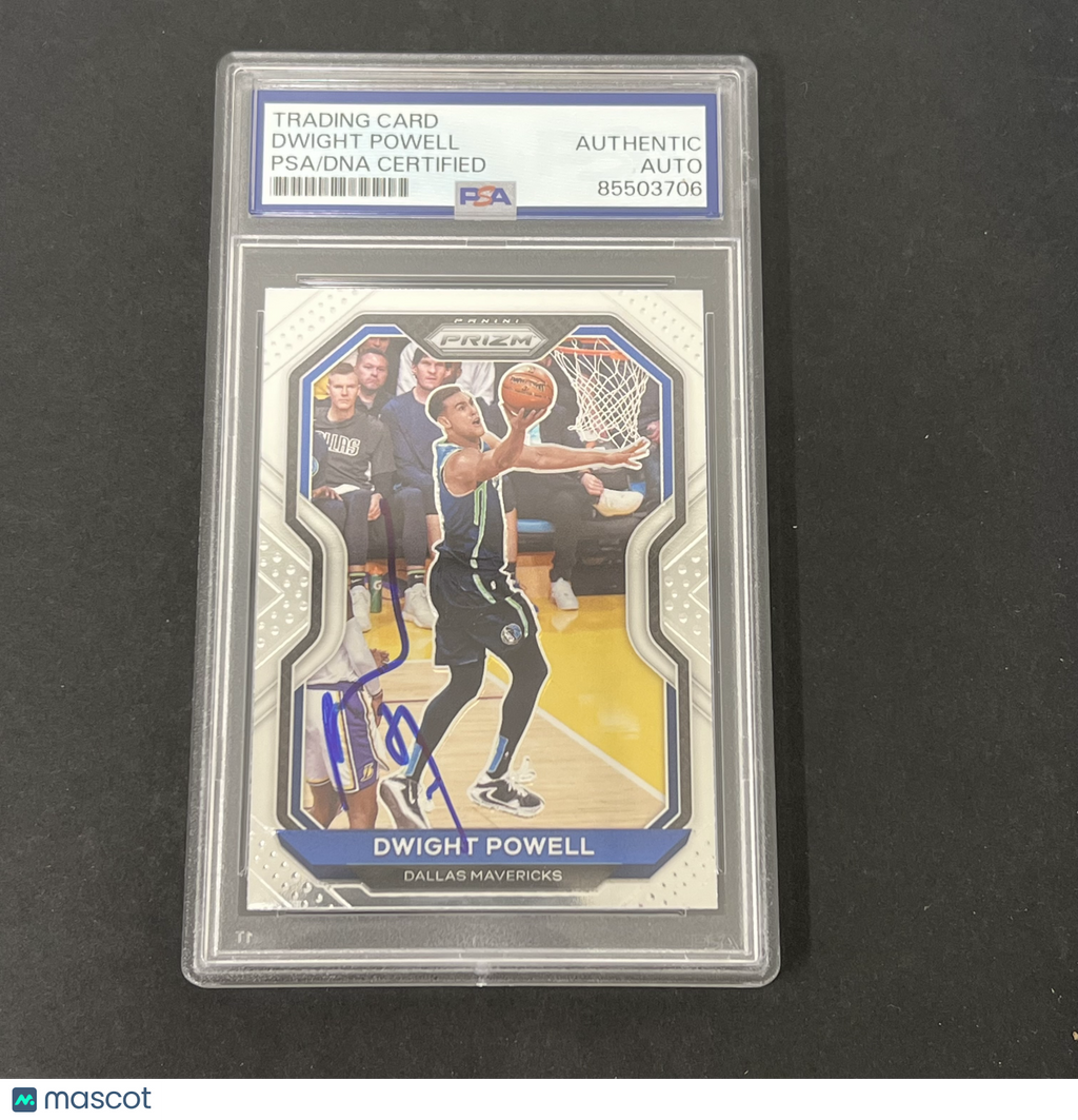 2020-21 Panini Prizm Basketball #83 Dwight Powell Signed Card PSA Autographed