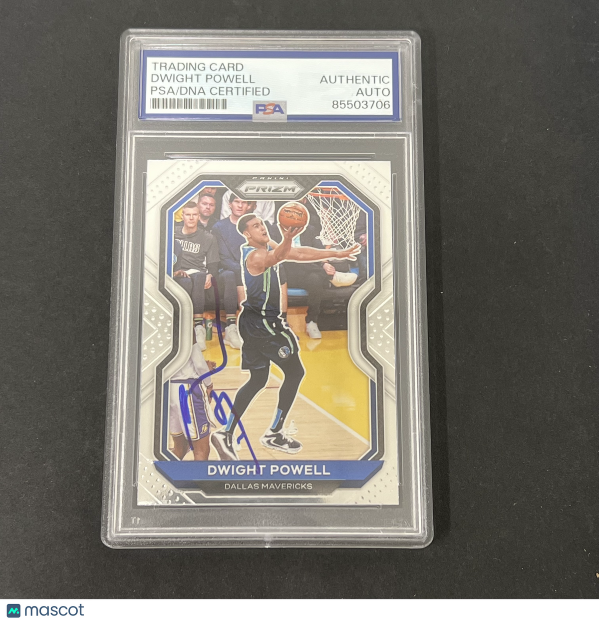 2020-21 Panini Prizm Basketball #83 Dwight Powell Signed Card PSA Autographed