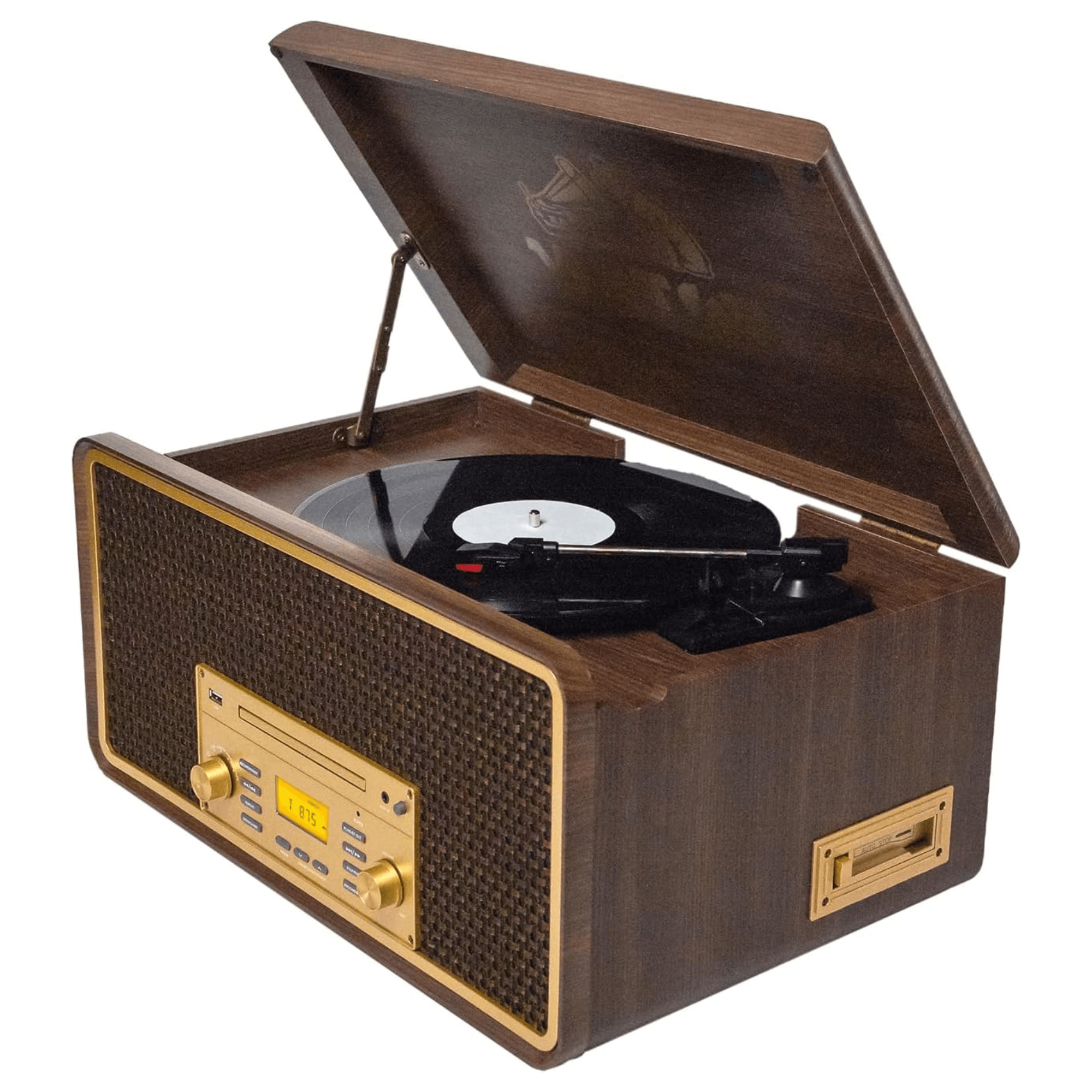 Victor Monument 8-in-1 Wood Music Center Espresso - Refurbished