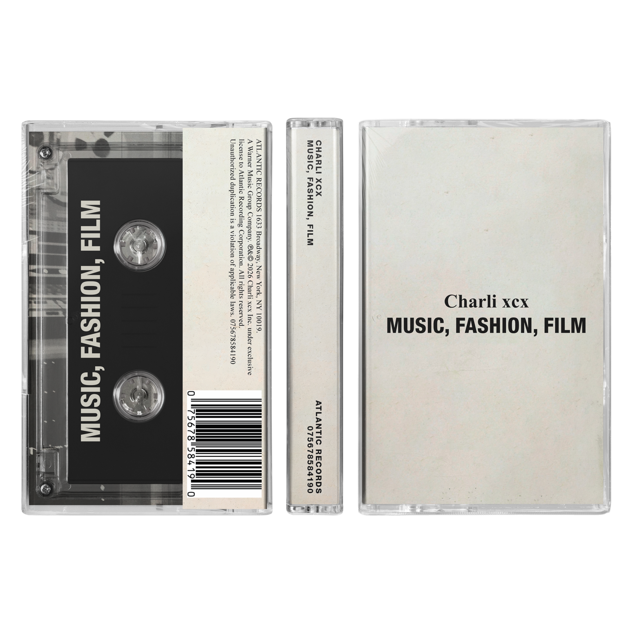 Charli XCX - Music, Fashion, Film Cassette Tape
