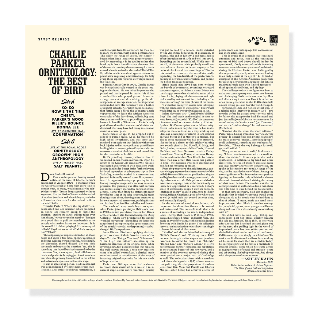 Ornithology: The Best Of Bird Vinyl Record