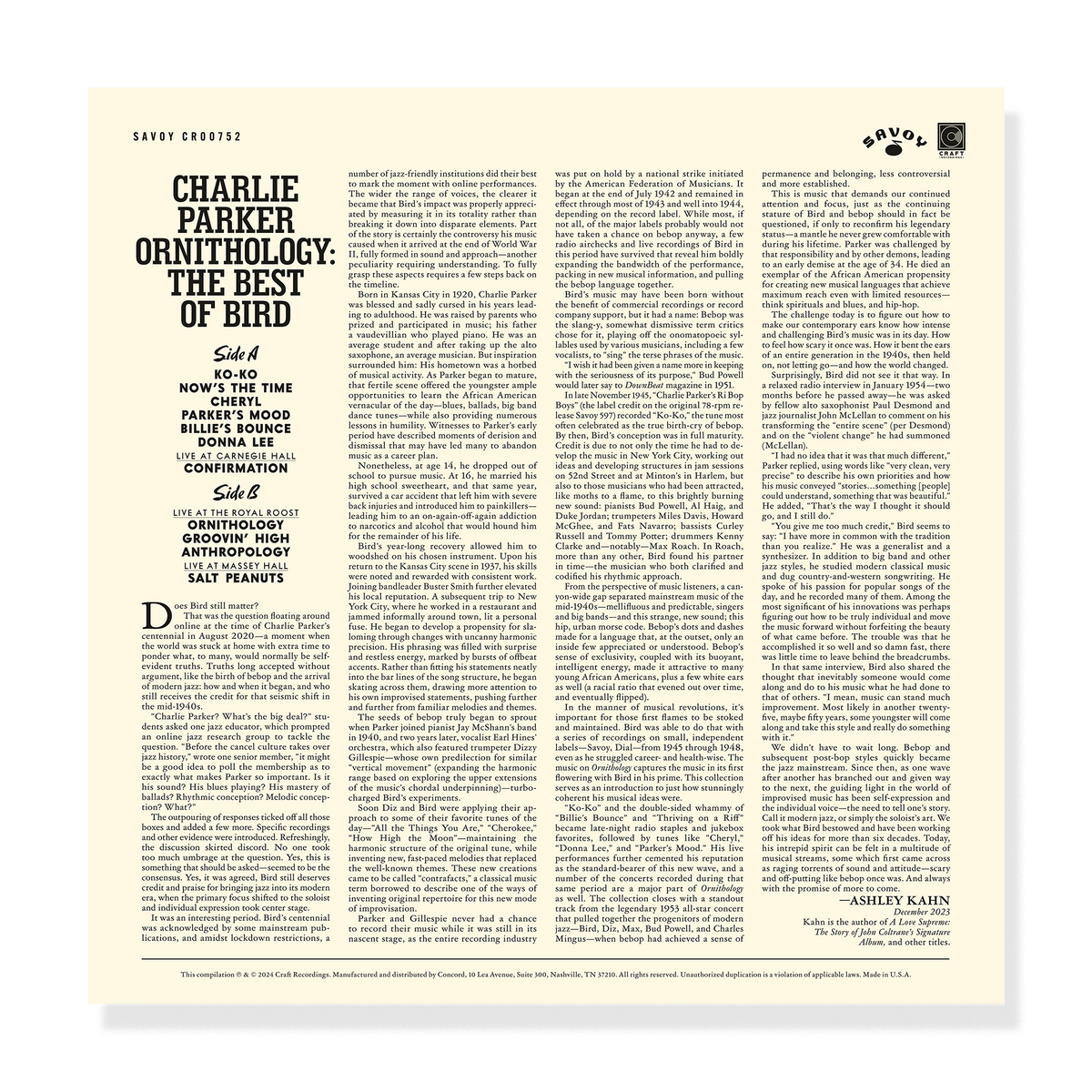Ornithology: The Best Of Bird Vinyl Record