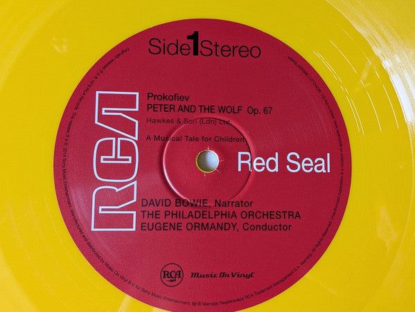 David Bowie & The Philadelphia Orchestra - Peter And The Wolf / Young Person's Guide To The Orchestra (YELLOW VINYL) | Mint (M) Mint (M)