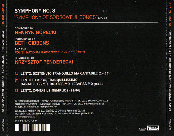 Symphony No. 3 (Symphony Of Sorrowful Songs) Op. 36 (CD) | Mint (M) Mint (M)