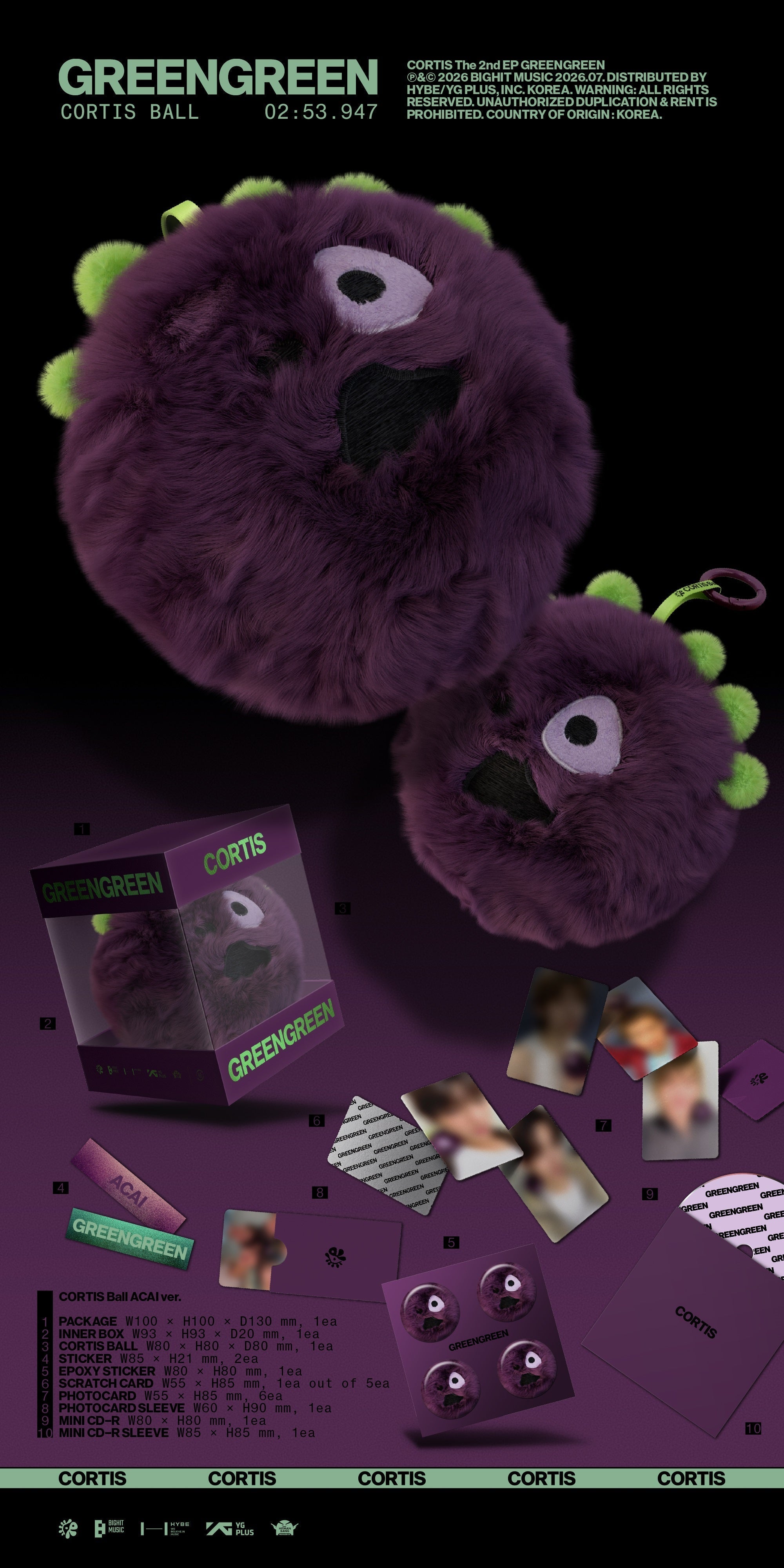 CORTIS - Greengreen [Cortis Ball Acai Ver.] Music CD
