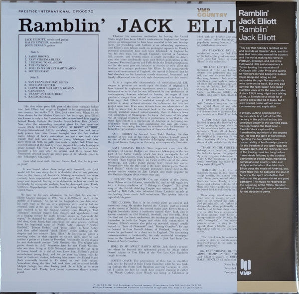 Ramblin' Jack Elliott (COLOR VINYL VMP) | Mint (M) Mint (M)