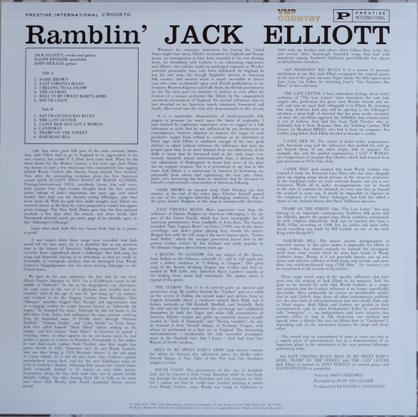 Ramblin' Jack Elliott (COLOR VINYL VMP) | Mint (M) Mint (M)