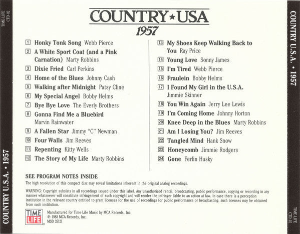 Country USA 1957 (CD) | Mint (M) Mint (M)