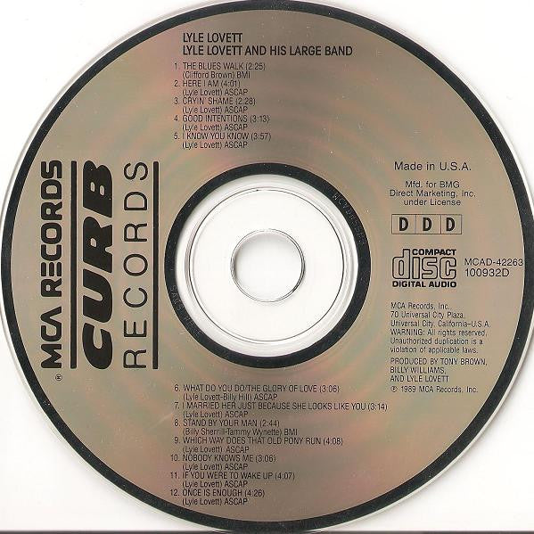 Lyle Lovett And His Large Band (CD) | Mint (M) Mint (M)
