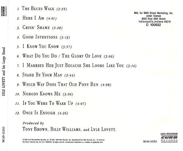 Lyle Lovett And His Large Band (CD) | Mint (M) Mint (M)