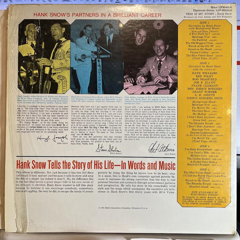 Hank Snow - This Is My Story *SHRINK* | Excellent (EX) Near Mint (NM)