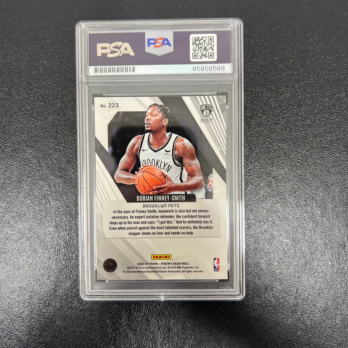 2023-24 Panini Phoenix Basketball#223 Dorian Finney-Smith Signed Card PSA Nets