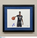 Emmanuel Mudiay Utah Jazz Signed Basketball 11x14 Custom Framed Photo PSA