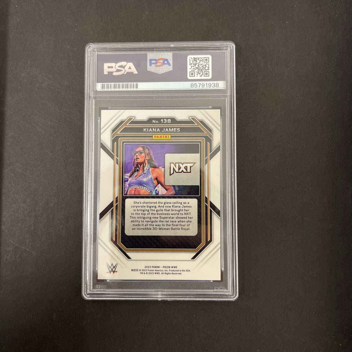 2023 Panini Prizm WWE#138 Kiana James Signed Card PSA Autographed