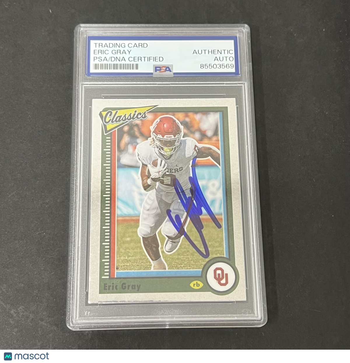 2023 Panini Chronicles Draft Picks #21 Eric Gray signed card PSA Sooners